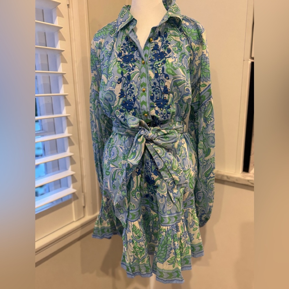 NWT Miss June Paris Blue and Green Floral Dress